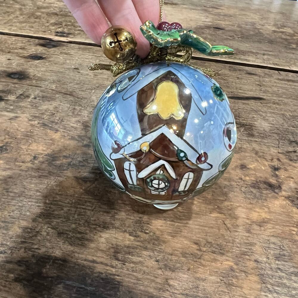 Iridescent Opalescent Reverse Painted Santa Ornament - Picture 6 of 8